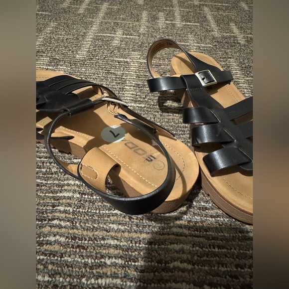 Black Strappy Sandals - Picture 3 of 4